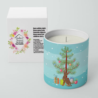 Caroline's Treasures CK3508CDL Brown Prague Ratter Christmas Tree 10 oz Decorative Soy Candle Nature Soy Wax Essential Oil Home Decor Ideal for Bedroom Kitchen Bath Office Gift, 10 oz