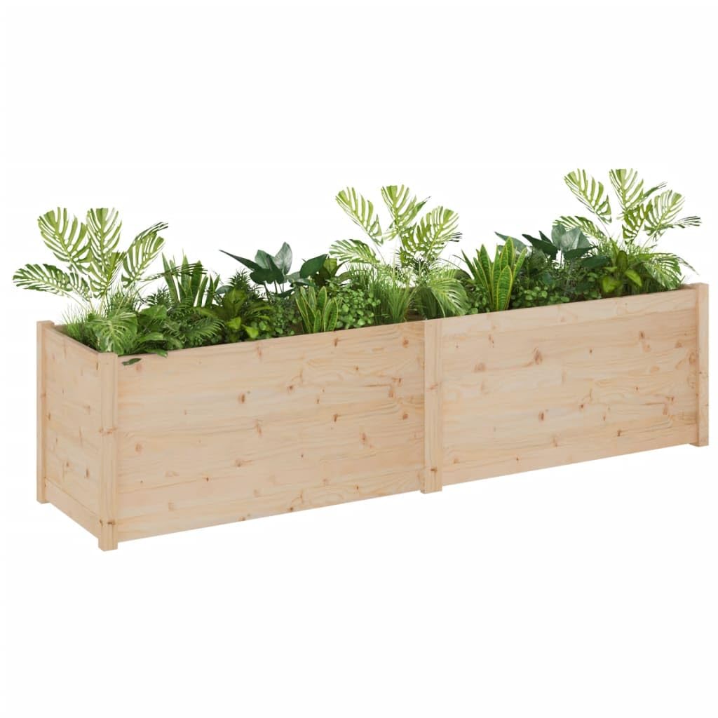 Mhdvray 78.7"x19.7"x19.7" Solid Pinewood Raised Planter Large Rustic Raised Garden Bed Box Natural Oil Finish for Patio Balcony Flower Vegetables Outdoor