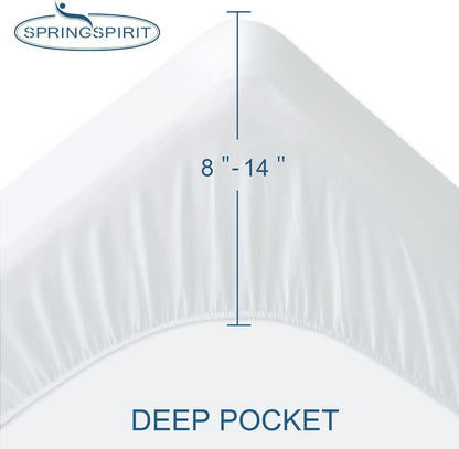 Skiennix Waterproof Mattress Protector - 2 Pack Twin XL, Ultra Soft & Breathable, Fits Up to 14'' Depth, Noiseless White