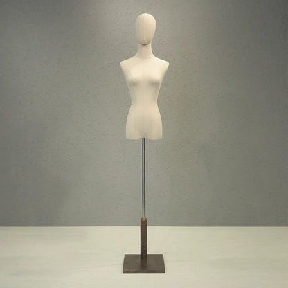 ntumLeap Female Dress Form Torso Adjustable Height with Wood Stand for Clothing Display and Body Mannequin,Brown,A,Natural-B, Brown-A