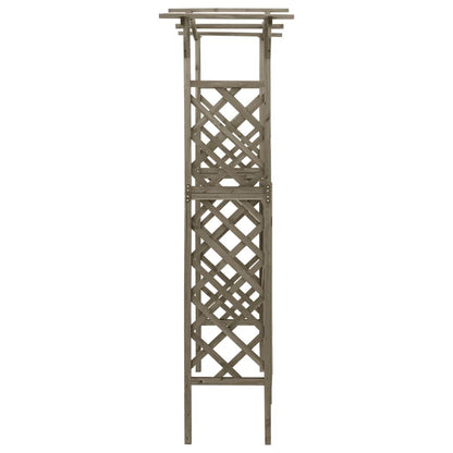 Fregramei Wooden Pergola with Gate, Outdoor Climbing Plants Garden Arbor for Lawn, Poolside, Backyard, Patio, Terrace, 45.7"x15.7"x80.3" Gray Solid Firwood,-254