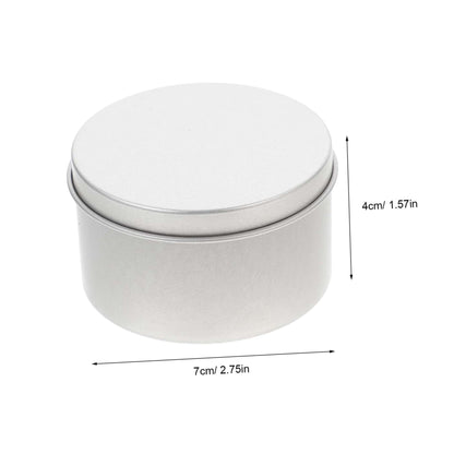 CONGARTENO Round Metal Tins Screw Lid Elegant Candle Containers for Scented Candles Balms and Crafts Compact and Portable Storage Silver Finish for Travel and Everyday Use