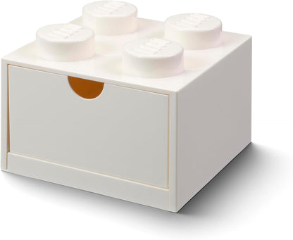 4 4-Stud 6.2 6.2 4.4 Room Copenhagen Lego Storage Brick Desk Drawer, Stackable Tabletop Storage Box, x x in, White