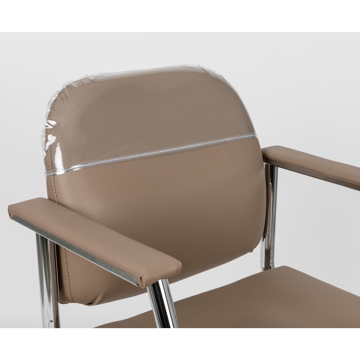 Minerva Beauty Zaria Wide Salon Styling Chair, Round Chrome 360° Swivel Hydraulic (Taupe)