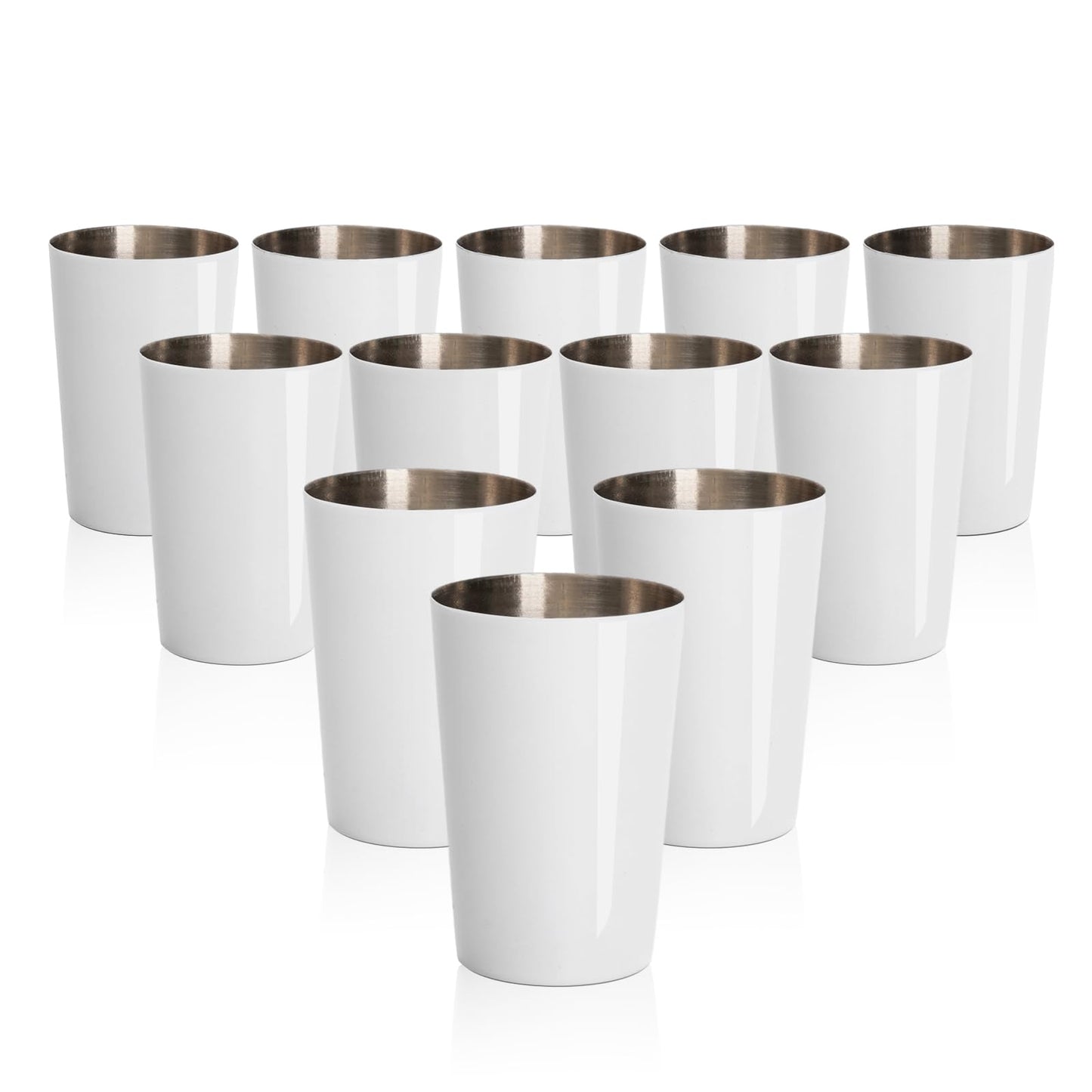 PYD Life 12 Pack 2 OZ Sublimation Shot Mugs Tumblers Blanks Bulk White Mini Wine Tumbler Stainless Steel Tumblers Cups without Lid and Straw for Sublimation Oven Printing
