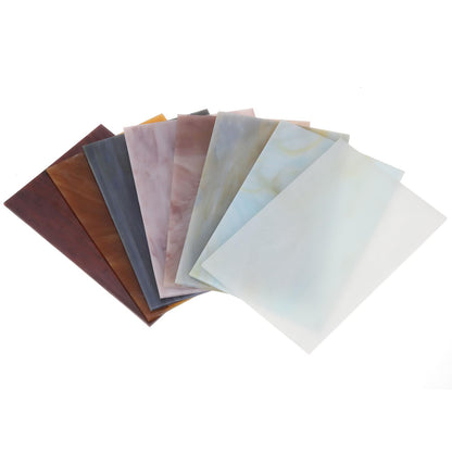 MECCANIXITY 8 Sheets Stained Glass Sheets,4 x 6 Inch Variety Mosaic Glass Tiles for DIY Projects Home Crafts Decoration,Purple Series