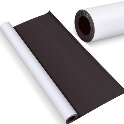 Amylove Blank White Surface Magnet Sheets 16 Inch x 5 Feet, 30 Mil Magnetic Roll Printable Flexible Vinyl Blank Magnetic Sign Sheet Safe for Vehicles DIY Craft Project