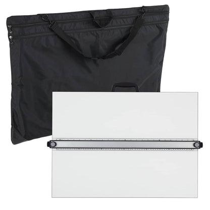 Acurit Multi-Angled 20”x26” PXB Drawing Board & Travel Bag for Artists & Drafters - Portable Tabletop Workspace, Drawing, Sketching, Painting - Laminated Surface w/Ruler & Parallel Motion Bar