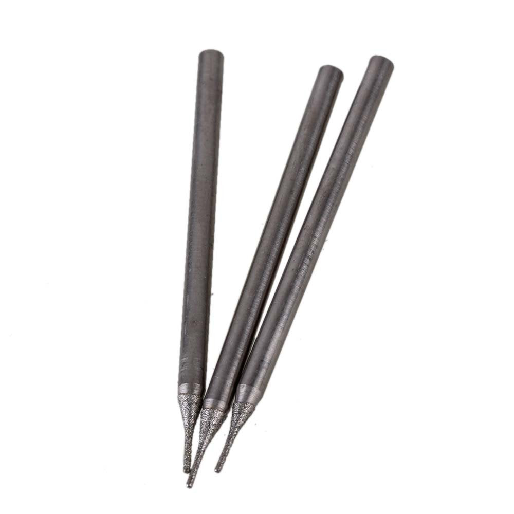 BQLZR 0.5mm Silver Gemstones Burrs Engraving Drill Bits Jewelry Jade Shell Carving Drill Hole Tools Pack of 100