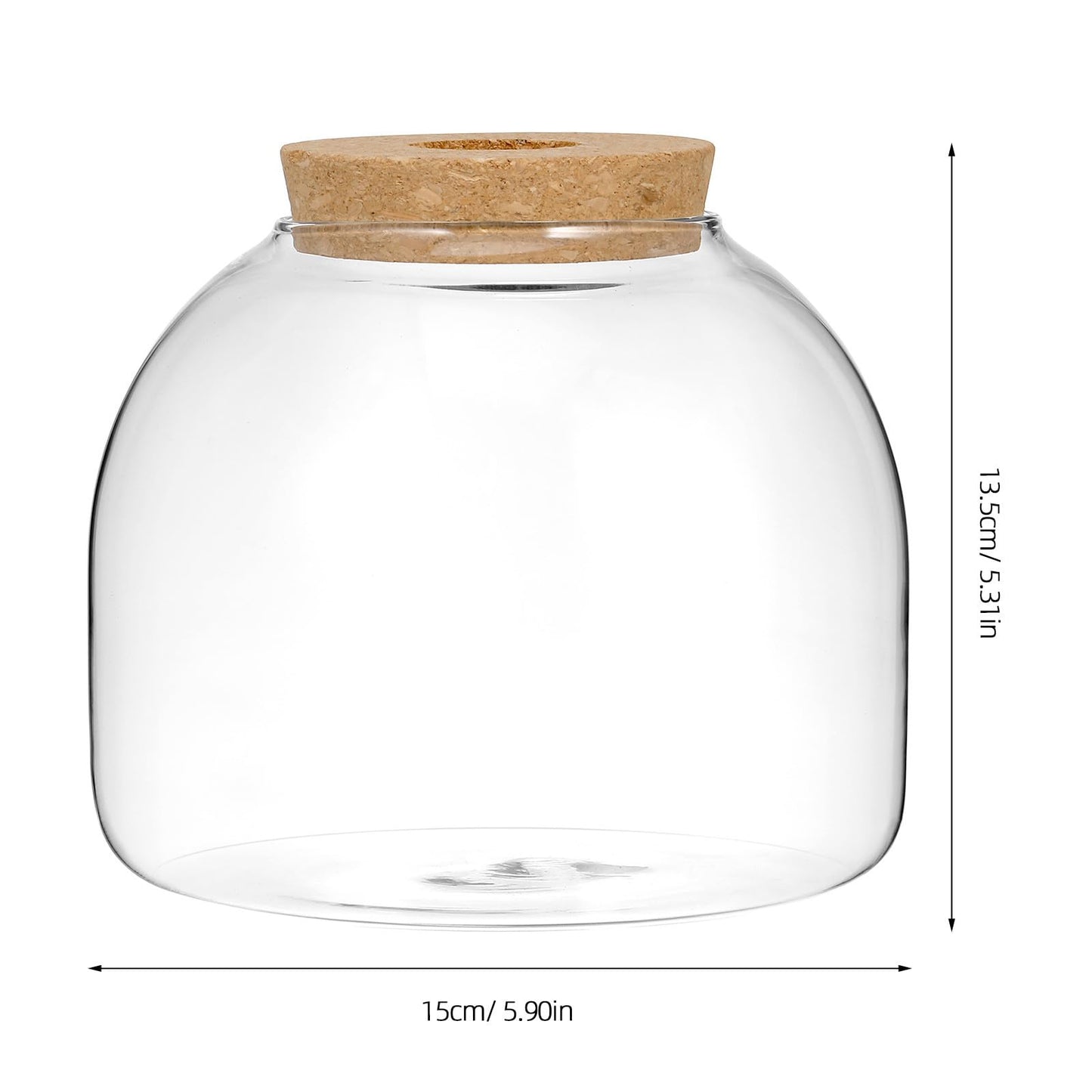 Veemoon Terrarium Jar,Glass Plant Terrarium with Cork Lid Glass Fish Bowl Vase Container for Succulents Moss Flower Small Fish Home Decoration - 5. 90 X 5. 31 Inch