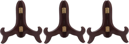 PRETYZOOM 3pcs Wooden Plate Stands for Display: 5 Inches Easel Display Holder, Table Top Easels for Photos