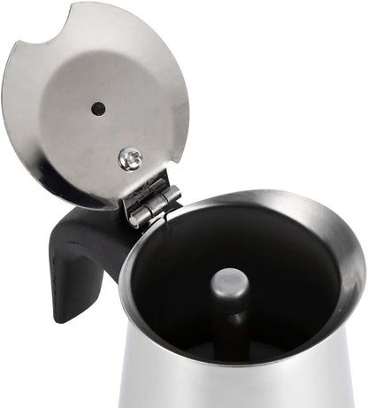 Yosoo Coffee Maker Pot, 100ml/200ml/300ml/450ml Stainless Steel Pot Espresso Coffee Maker for Home Office Use,