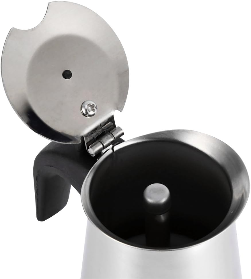 Haofy Stainless Steel Pot Cup Coffee Maker for Home Office Use (200ml, 100ml/200ml/300ml/450ml)