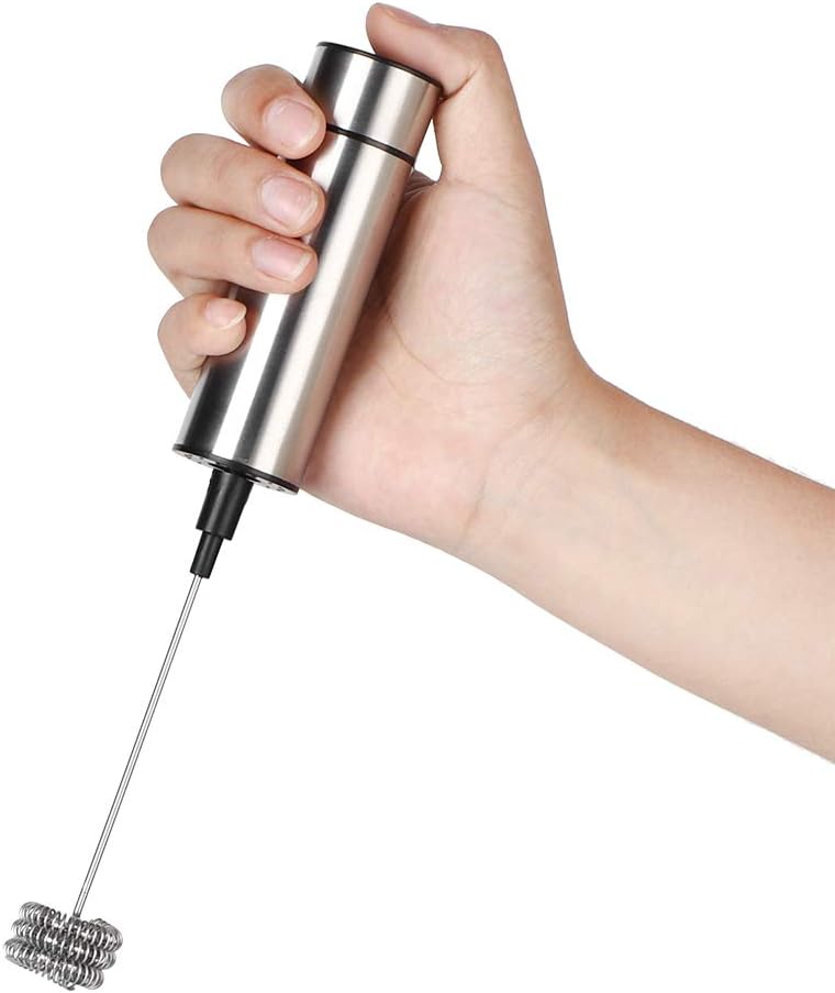 Electric Stirrer, Frother, Stainless Steel Coffee Mixer Blender, Handheld Milk Frother for Coffee