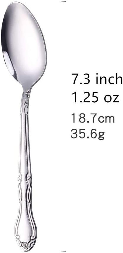 Iced Tea Spoon Set for 12, 7.9-Inch Stainless Steel Coffee Spoon Set, Ice Cream Dessert Spoon