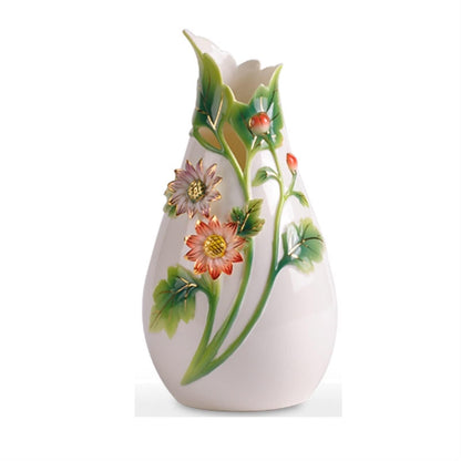 12.2 Inch Large Blue and White Porcelain Flower Vase, Handcrafted Ceramic Vase for Bedroom, Living Room, Office & Home Decor, New Chinese Style