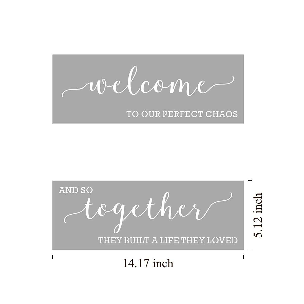 Large Farmhouse Stencils for Painting on Wood - 21 Pack Family Inspirational Words Quotes Saying Sign Stencil Templates, Welcome Home Love and More, Reusable Letter Stencils for Walls and Crafts