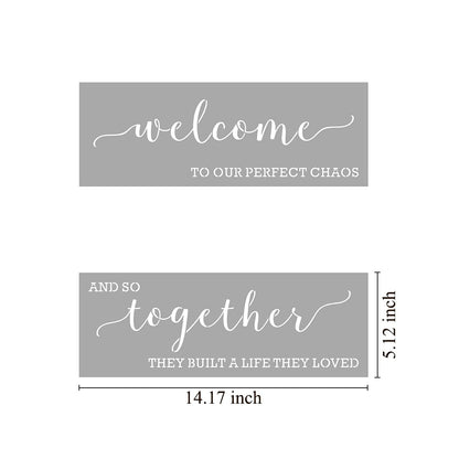 Large Farmhouse Stencils for Painting on Wood - 21 Pack Family Inspirational Words Quotes Saying Sign Stencil Templates, Welcome Home Love and More, Reusable Letter Stencils for Walls and Crafts