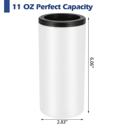 8 Pack Sublimation Slim Skinny Can Cooler Blank Sublimation Can Holder Stainless Steel Insulated Can Cooler Sublimation Tumbler Vinly Gifts, White 12oz