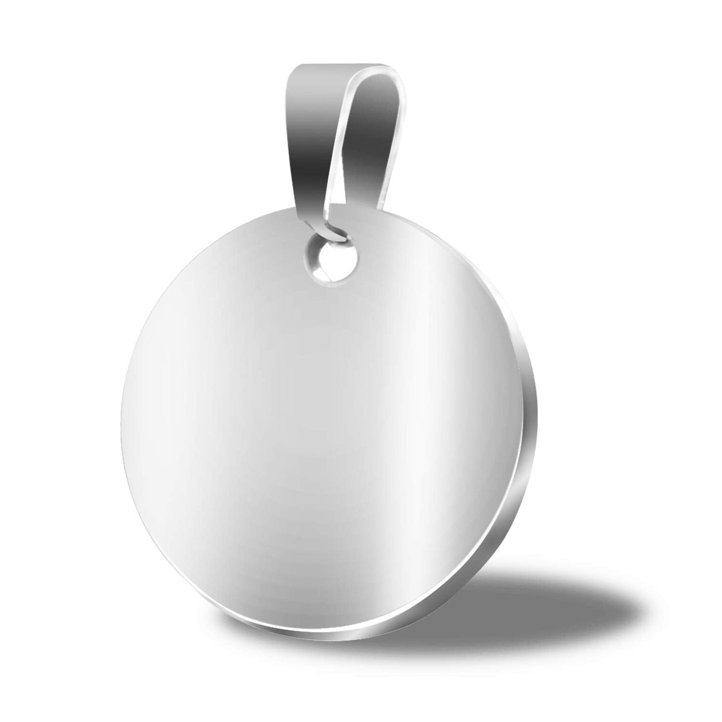 TSJ Stamping Blanks Silver Round Metal Charms 10 Pcs, Stainless Steel Tags with Hole, 1.4 Inch (35 mm) Pet ID Name Tags DIY Pendants