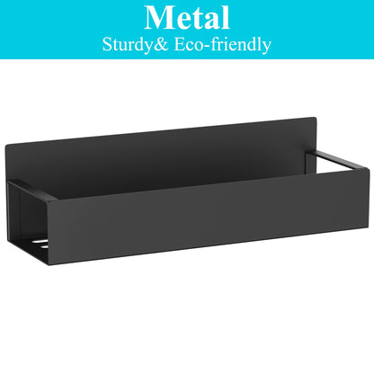 Metal 4 Pack Magnetic Spice Storage Rack Organizer for Refrigerator and Oven, Black Fridge Organizers and Storage
