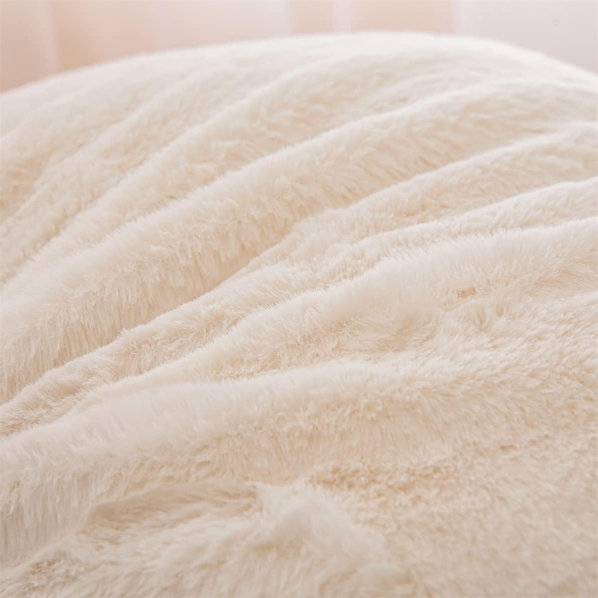 NTBED Reading Pillow Faux Fur Bed Wedge Backrest with Arms,Couch TV Relax Bed Rest Pillow Back Support Cushion for Kids