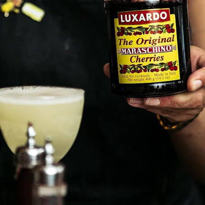 Luxardo Gourmet Cocktail Maraschino Cherries | for Old Fashioned, Manhattan and Desserts | Packed in Special Protective Bubble, 400G Jar