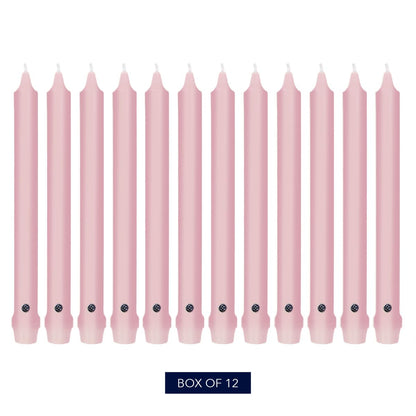 Colonial Candle Unscented Taper Candle, Classic Collection, Persian Pink, 10 in, Pack of 12 - Up to 8 Hours Burn