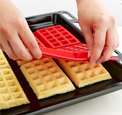 JKLcom Silicone Waffle Mold 4 Cavities Baking Tray for Waffle Cake Chocolate Craft Candy Soap, 2 Pack, Square