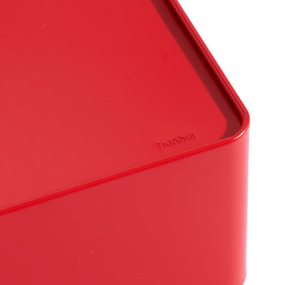 Tianhui Food Storage Containers Tin Box with Airtight Lids Kitchen Pantry Organization Metal Box, Chinese Red, S