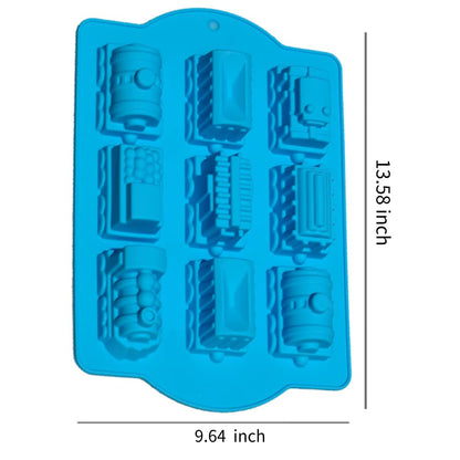 XMOX Large 9.6 Inch 3D Choo Choo Train Chocolate Mold Car Silicone Mold Candle Wax Soap Epoxy Resin Clay Mould Cake Molds DIY Handmade Hand Crafts