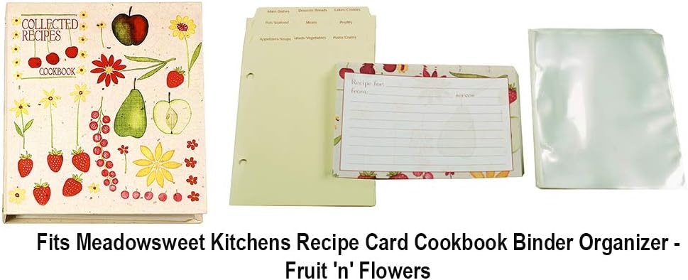 Recipe Card Plastic Sleeve Protectors for Meadowsweet Kitchens Cookbooks