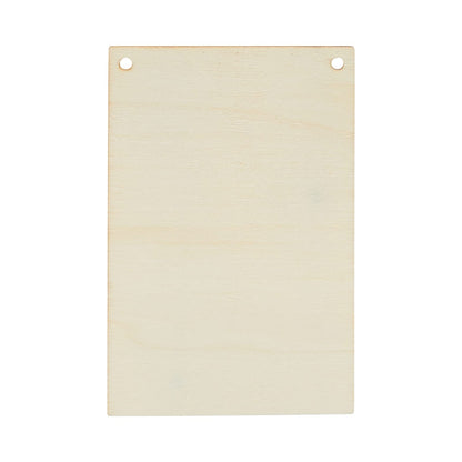 Bright Creations Unfinished Wood Craft Blanks - 3.75 x 5.75 in, Pack of 50 - Jute String Included for Blank Wood Signs & Banners - Great for Stenciling, String Art & DIY Painting - Wooden Plaques Bulk