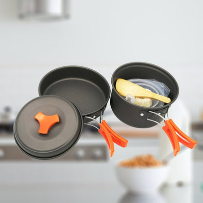 8-Piece Dinnerware Cookware Set, Camping Cooking Set, Outdoor Cutlery, Wild Pot Pan, Barbecue Utensil Sets
