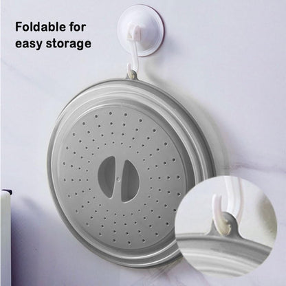 Microwave Lid, Foldable Microwave Oven Cover for Food, BPA Free Plastic and Silicone, Multi-purpose Kitchen Tool (Gray)