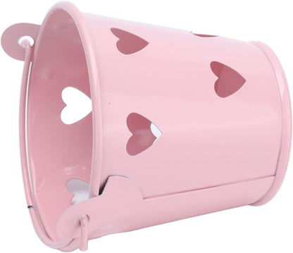 Tinplate Metal Bucket with Handle, 12pcs Mini Hollow Love Candy and Snack Storage Tin Bucket for Gardening Crafts, Home