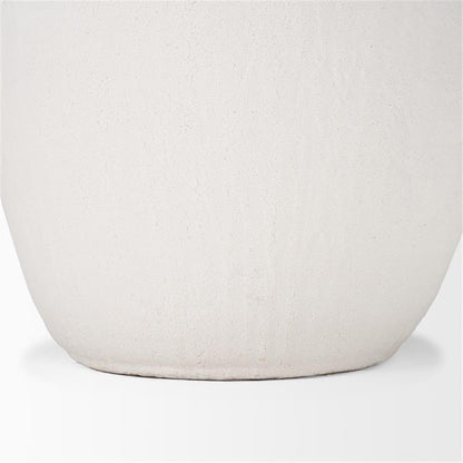 Pemberly Row Large White Textured Ceramic Vase, 19.8" L x 19.7" W x 31.9" H, Durable Handcrafted Design, Modern Contemporary Style Decorative Piece for Home Decor or Floral Arrangements