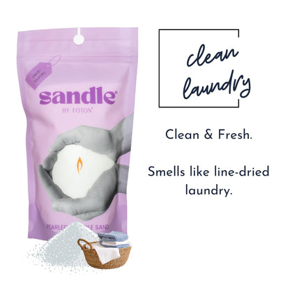 Foton Sandle Pearled Candle 10 Oz – Clean Laundry, Non Toxic Luxury Long Lasting Sand Candles up to 120 Hours - Refillable Candle Sand with 15 Wicks for Candles Making