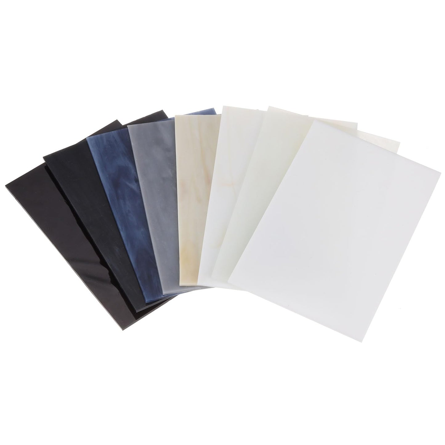 MECCANIXITY 8 Sheets Stained Glass Sheets,4 x 6 Inch Variety Mosaic Glass Tiles for DIY Projects Home Crafts Decoration,Black & White Series