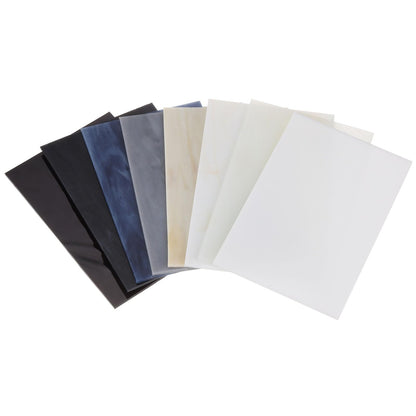 MECCANIXITY 8 Sheets Stained Glass Sheets,4 x 6 Inch Variety Mosaic Glass Tiles for DIY Projects Home Crafts Decoration,Black & White Series