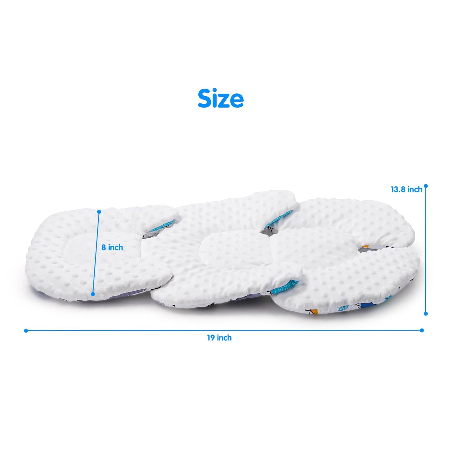 THE KENKYO Infant Car Seat Insert, 2-in-1 Reversible Baby Car Seat Cushion, Carseat Head & Body Support for Newborn, Soft Stroller Cushion Insert for Bouncer, Swing, Baby Registry Seach