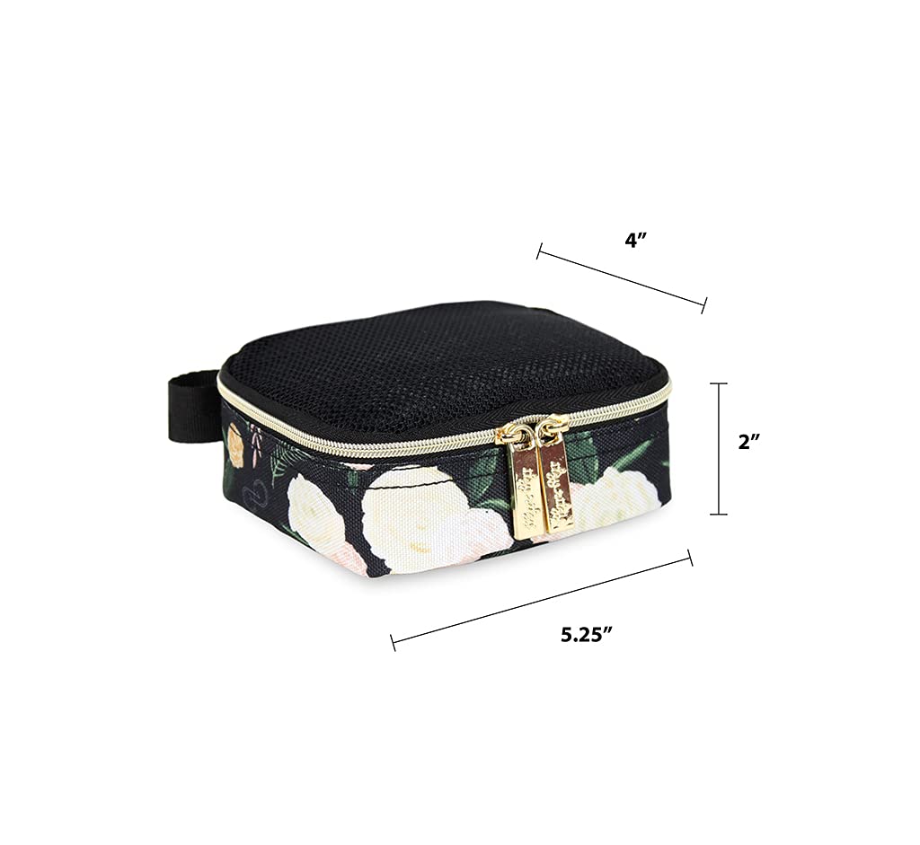 Chelsea + Cole for Itzy Ritzy Packing Cubes – Set of 3 Floral Packing Cubes or Travel Organizers; Each Cube Features a Mesh Top, Double Zippers and a Fabric Handle; Floral