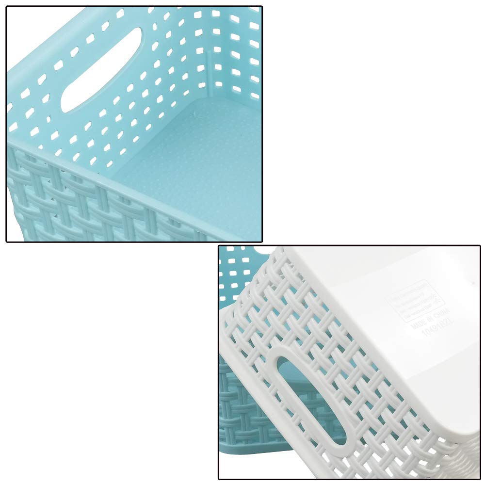 Vababa Plastic Storage Baskets/Storage Bins, Pack for 6