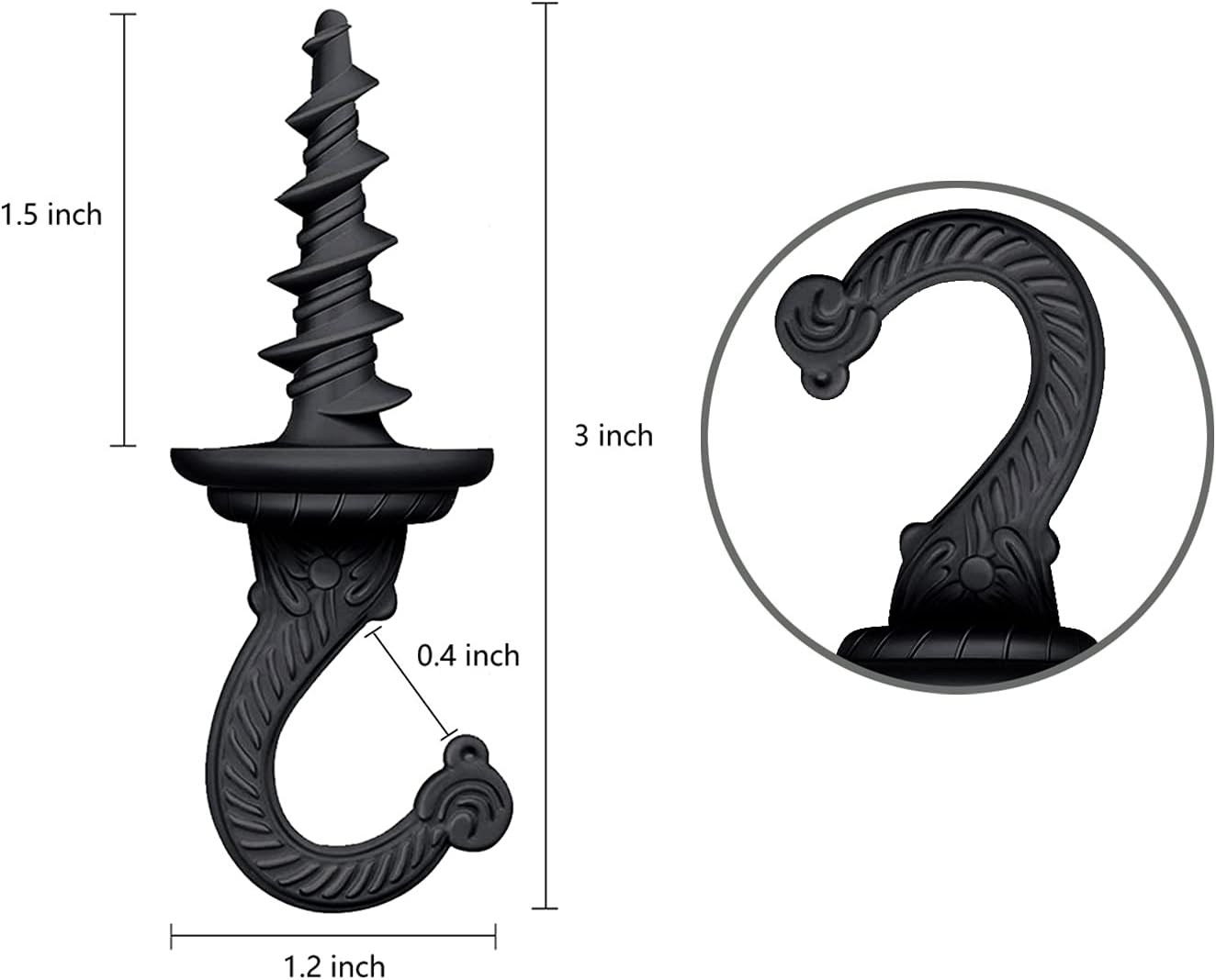 OBSTKUCHEN 6 Pack, Heavy Duty Ceiling & Wall Mount Hangers, Swag Style Drill-in Hooks for Hanging Plants, Chandeliers