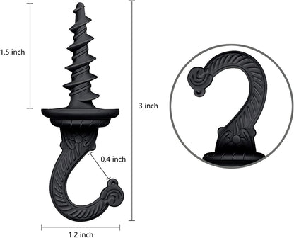 OBSTKUCHEN 6 Pack, Heavy Duty Ceiling & Wall Mount Hangers, Swag Style Drill-in Hooks for Hanging Plants, Chandeliers