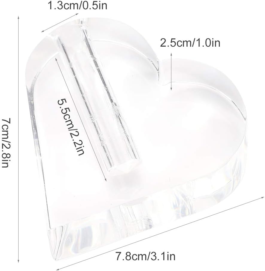 24k Rose Display Stand - Heart-Shaped Stand for Single Real Roses or Artificial Flower Base, Transparent Shelf Support