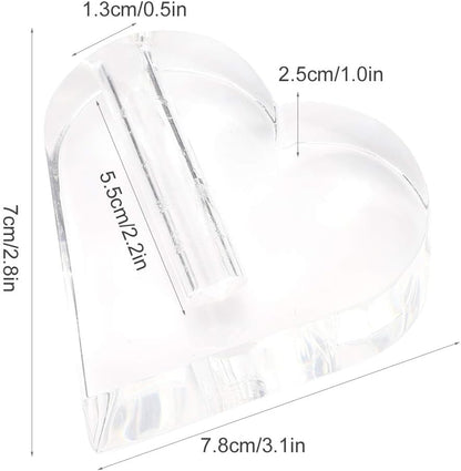 24k Rose Display Stand - Heart-Shaped Stand for Single Real Roses or Artificial Flower Base, Transparent Shelf Support
