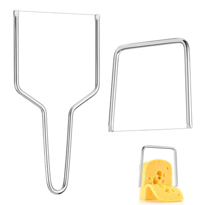 2 PCS Wire Cheese Cutter Wire, Butter Slicer, Cheese Cutters for Block, Stainless Steel for Kitchen Block Butter Slicer Tool (Y Type & U Type)