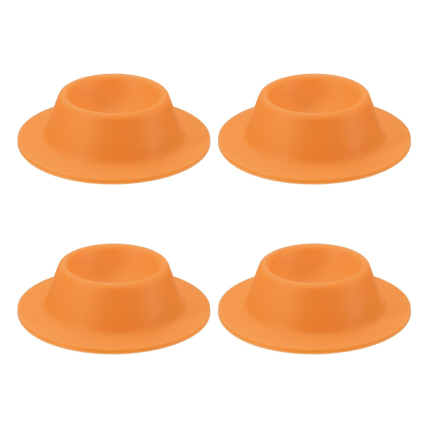 uxcell 4 Pack Soft Boiled Egg Holder, Nonstick Silicone Egg Poacher Cups Poached Cups Kitchen Breakfast Gadget for Microwave Air Fryer Stove Top Cooking Boiled Poached, Orange