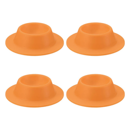 uxcell 4 Pack Soft Boiled Egg Holder, Nonstick Silicone Egg Poacher Cups Poached Cups Kitchen Breakfast Gadget for Microwave Air Fryer Stove Top Cooking Boiled Poached, Orange